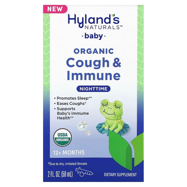 Hyland's Naturals, Нярайн, Organic Cough & Immune, Nighttime, 12+ Months, 2 fl oz (59 ml)