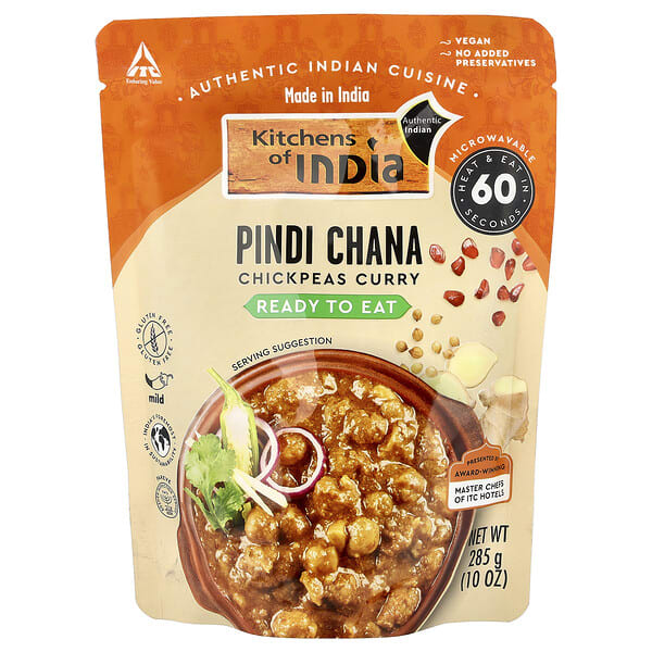 Kitchens of India, Pindi Chana, Chick Peas Curry, Mild, 10 oz (285 g) (Discontinued Item)