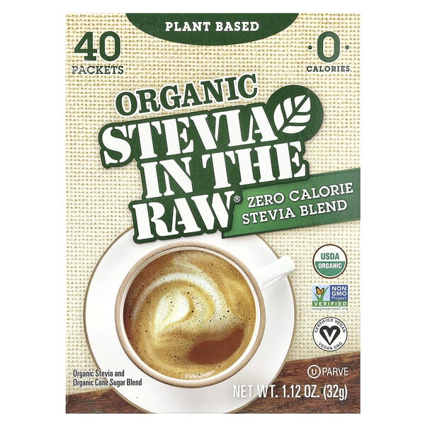 In the Raw, Organic Stevia In The Raw®, Zero Calorie Stevia Blend, 40 Packets, 1.12 oz (32 g)