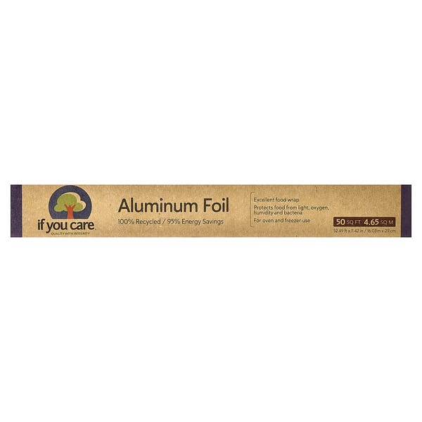 If You Care, 100% Recycled Aluminum Foil, 50 sq ft (52.49 ft x 42 in)