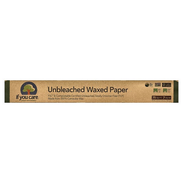 If You Care, Unbleached Waxed Paper, 75 sq ft (75 ft x 12 in)
