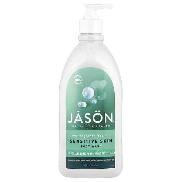 Jason Natural, Body Wash, Sensitive Skin, Fragrance Free, 30 fl oz (887 ml)