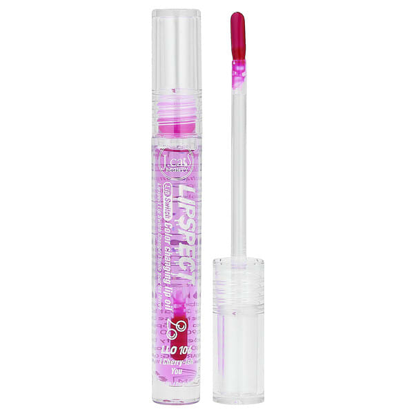 J.Cat Beauty, Lipspect Lip Switch, Color Changing Lip Oil, LLO106 I Cherry-ish You, 0.1 fl oz (3 ml) (Discontinued Item)