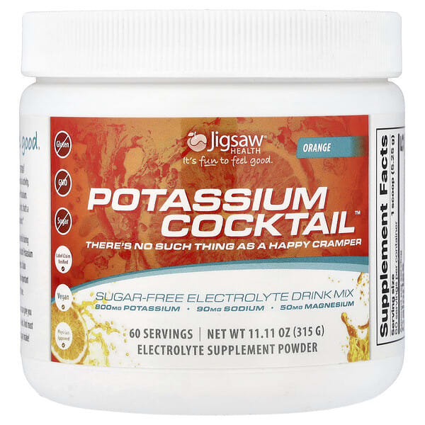 Jigsaw Health, Potassium Cocktail®, Sugar-Free Electrolyte Drink Mix, Orange, 11.11 oz (315 g)