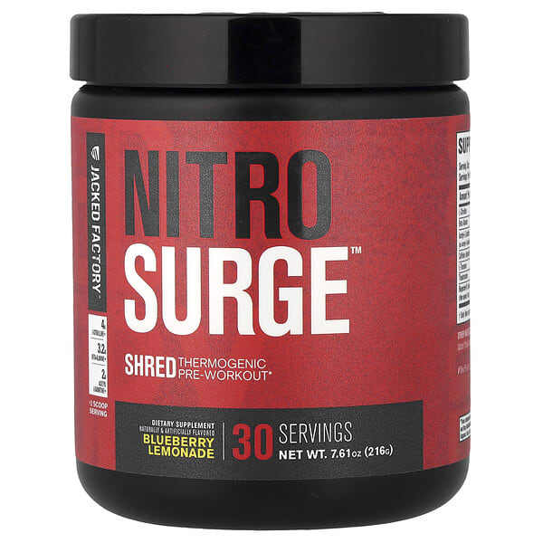 Jacked Factory, Nitro Surge™, Shred Thermogenic Pre-Workout, Blueberry Lemonade, 7.61 oz (216 g)