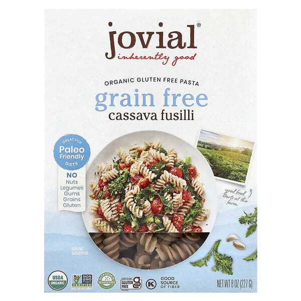 Jovial, Organic Gluten Free Pasta, Cassava Fusilli, 8 oz (227 g)