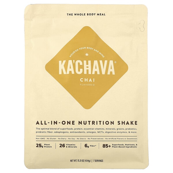 KaChava, All-In-One Nutrition Shake, Chai, 15.31 oz (434 g)