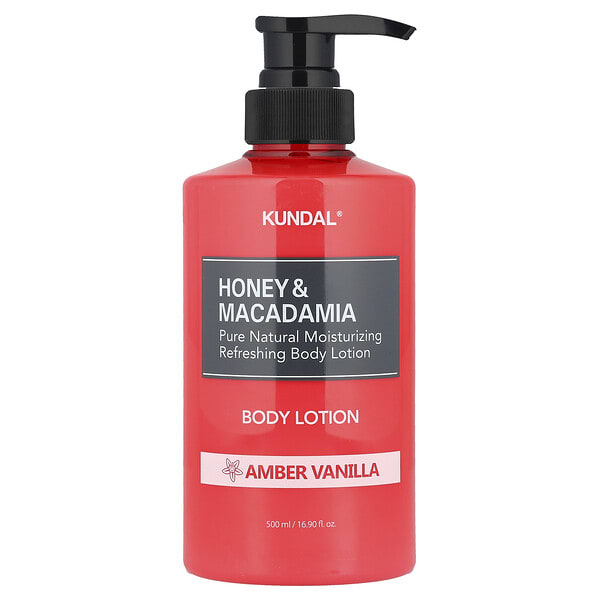Kundal, Honey & Macadamia Body Lotion, Amber Vanilla, 16.9 fl oz (500 ml)