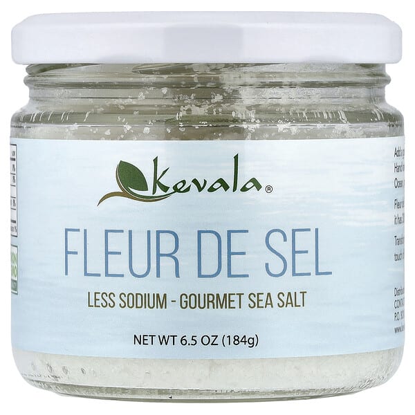 Kevala, Fleur De Sel, Gourmet Sea Salt, Less Sodium, 6.5 oz (184 g)