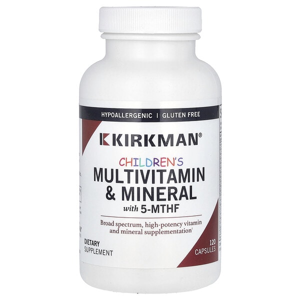 Kirkman Labs, Children's Multivitamin & Mineral with 5-MTHF, 120 капсул