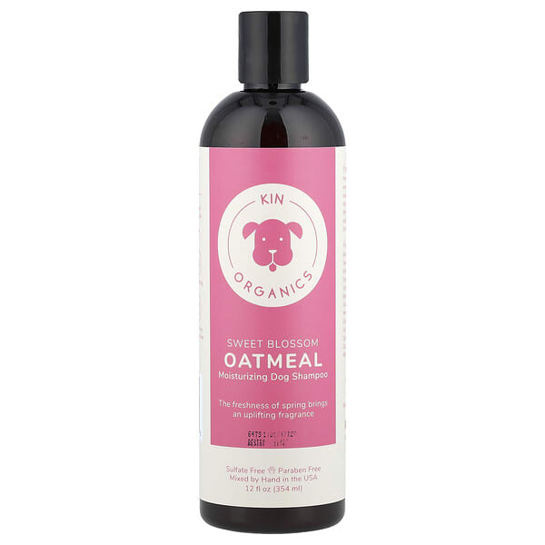 Kin+Kind, Organic Oatmeal Moisturizing Dog Shampoo, Sweet Blossom, 12 fl oz (354 ml)