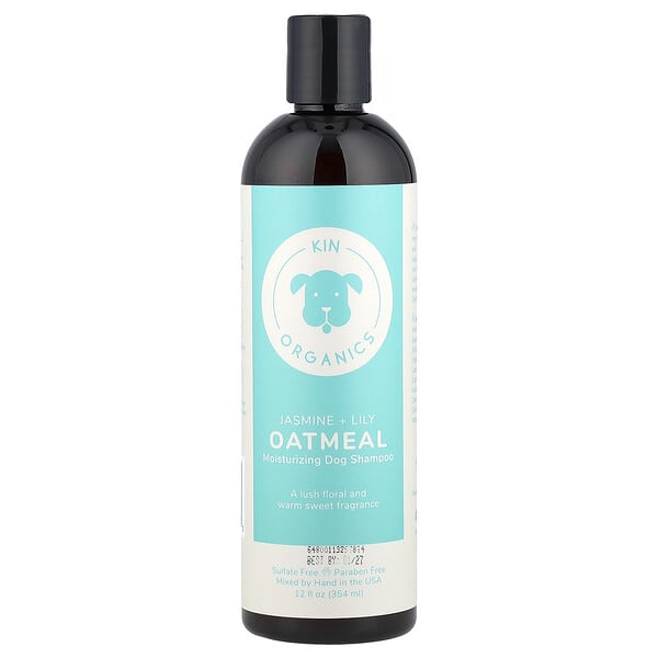 Kin+Kind, Organic Oatmeal Moisturizing Dog Shampoo, Jasmine + Lily, 12 fl oz (354 ml)