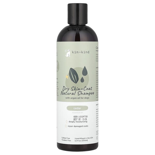 Kin+Kind, Dry Skin + Coat Natural Shampoo, For Dogs, Cedar, 12 fl oz (354 ml) (Discontinued Item)