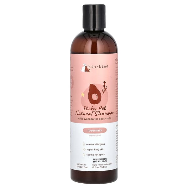 Kin+Kind, Itchy Pet Natural Shampoo With Avocado, For Dogs & Cats, Rosemary, 12 fl oz (354 ml)