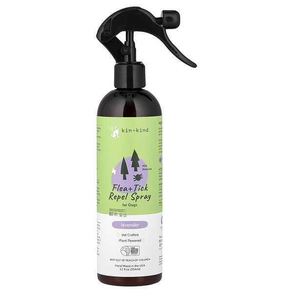 Kin+Kind, Flea + Tick Repel Spray, For Dogs, Lavender, 12 fl oz (354 ml)