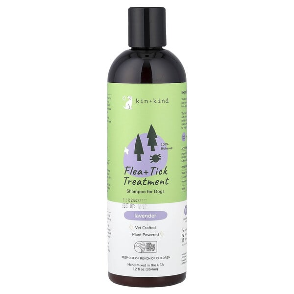 Kin+Kind, Flea + Tick Treatment Shampoo, For Dogs, Lavender, 12 fl oz (354 ml)