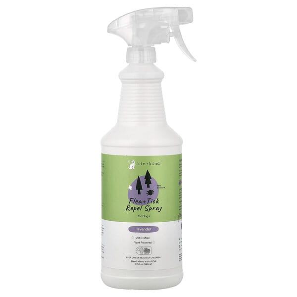 Kin+Kind, Flea + Tick Repel Spray, For Dogs, Lavender, 32 fl oz (946 ml)