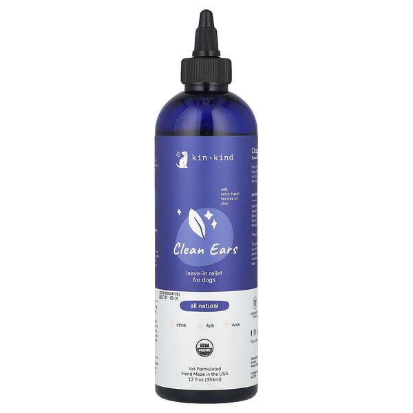 Kin+Kind, Clean Ears, Leave-In Relief for Dogs, 12 fl oz (354 ml)