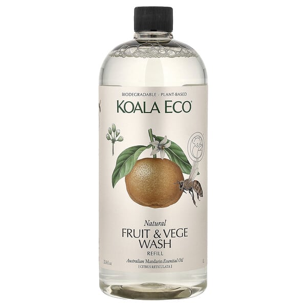 Koala Eco, Natural Fruit & Vege Wash, Refill, Australian Mandarin Essential Oil, 33.8 fl oz (1 L)