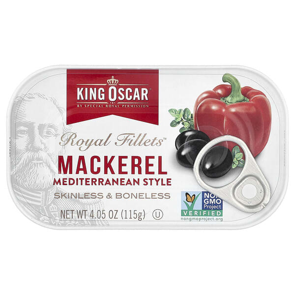 King Oscar, Royal Fillets™, Mackerel Mediterranean Style, 4.05 oz (115 g)