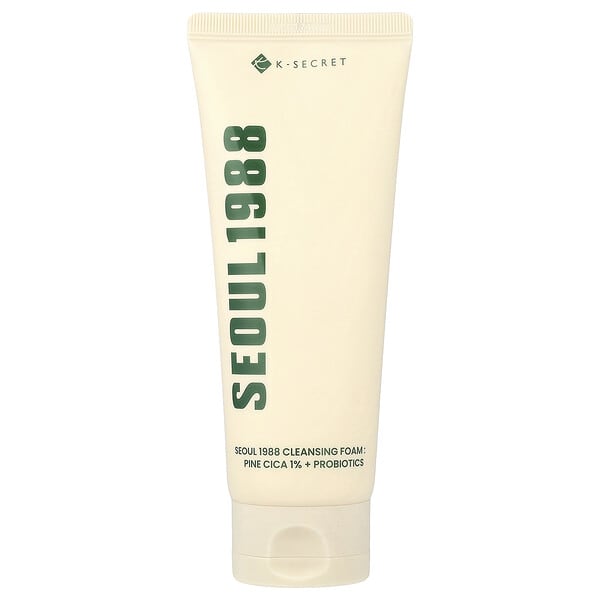 K-Secret, Seoul 1988 Cleansing Foam, Pine Cica 1% + Probiotics, 5.07 fl oz (150 ml)