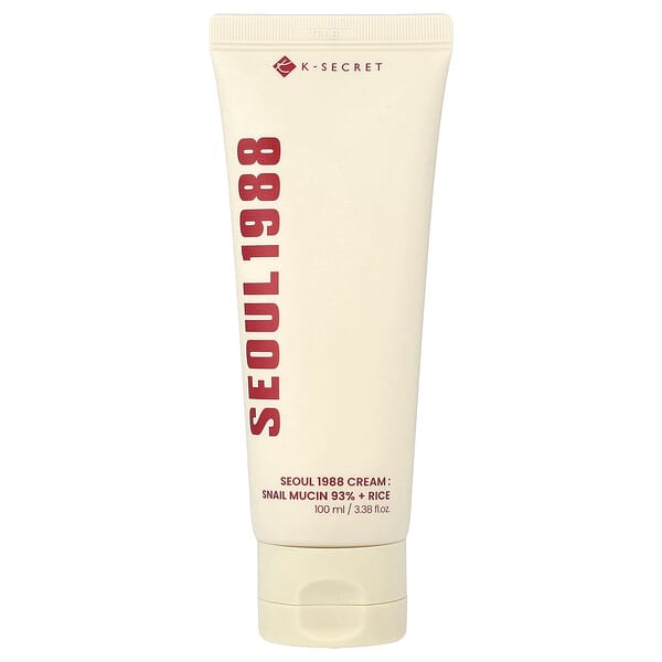 K-Secret, Seoul 1988 Cream, Snail Mucin 93% + Rice, 3.38 fl oz (100 ml)