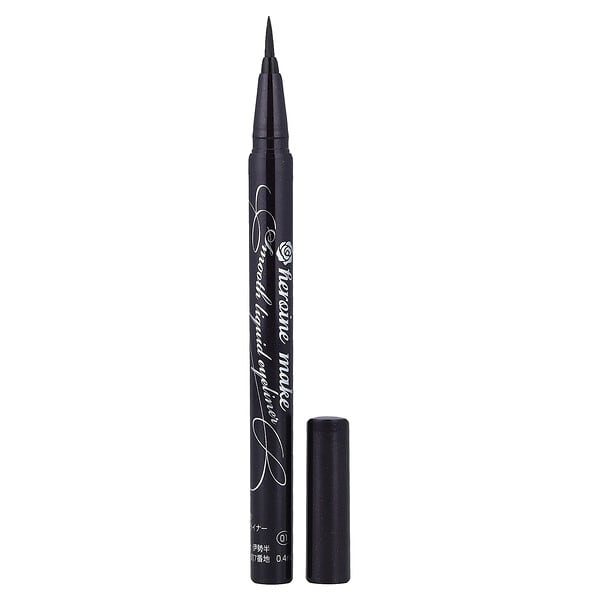 KissMe, Heroine Make, Smooth Liquid Eyeliner, Ultra-Fine Brush, 01 Jet Black, 0.014 fl oz (0.4 ml)