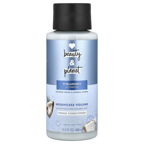 Love Beauty and Planet, Weightless Volume, Vegan Conditioner, Coconut Water & Mimosa Flower, For All Hair Types, 13.5 fl oz (400 ml)