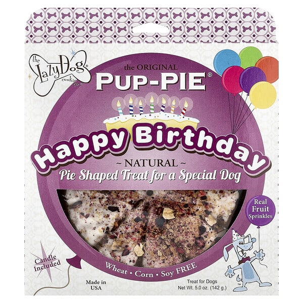 Lazy Dog Cookie, Pup-Pie®, Treat For Dogs, Happy Birthday For A Special Dog, 5 oz (142 g)