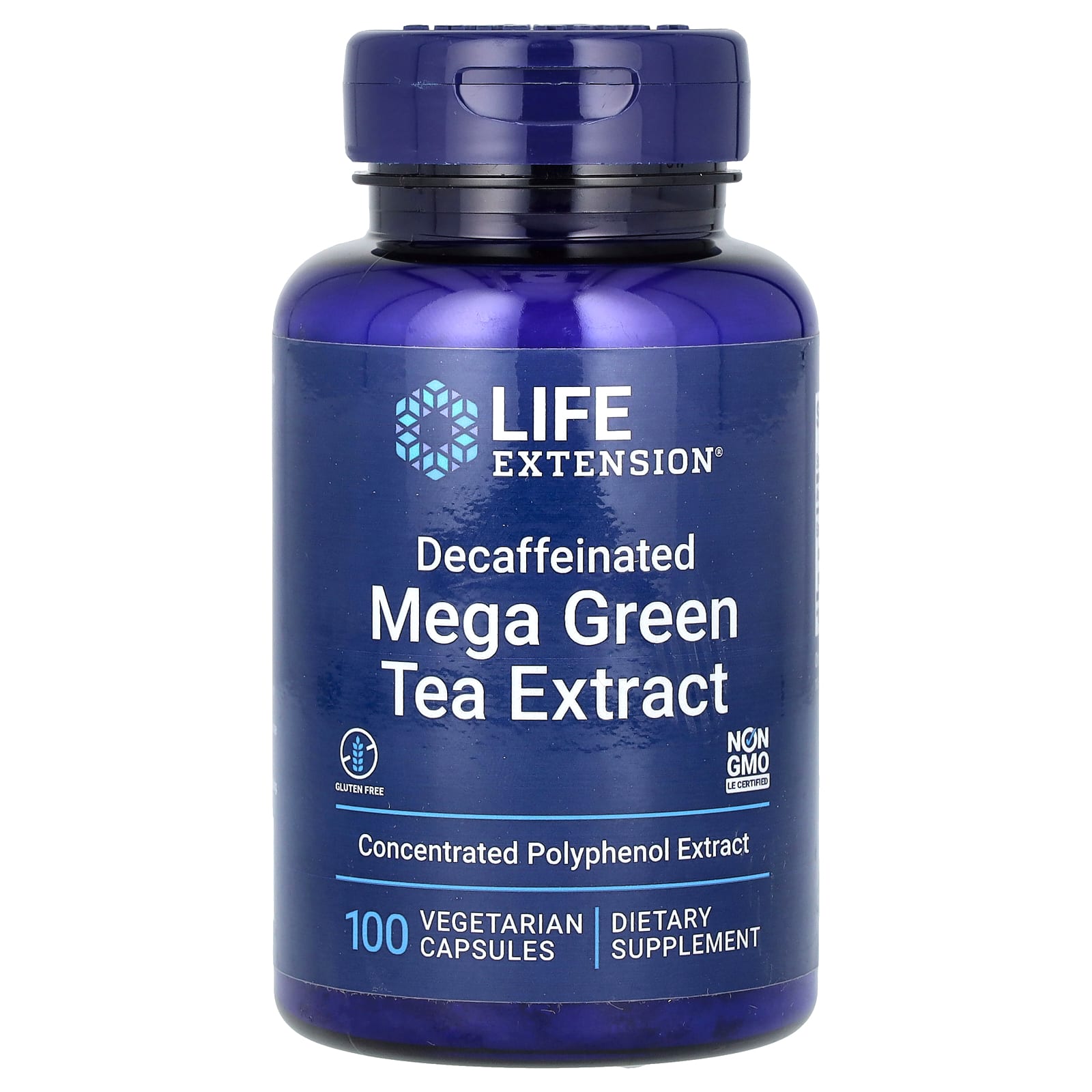 Life Extension Mega Green Tea Extract Decaffeinated 725mg 100 Veg Capsules