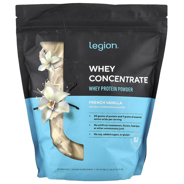 Legion Athletics, Whey Concentrate, шар сүүний уураг нунтаг, French Vanilla, 1.9 lbs (861 g)