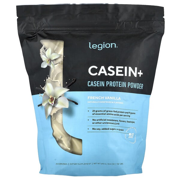 Legion Athletics, Casein+, Casein Protein Powder, French Vanilla, 1.52 lbs (693 g)