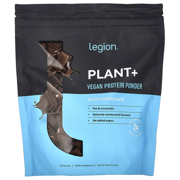 Legion Athletics, Plant+, веган уураг нунтаг, Dutch Chocolate, 1.61 lbs (730 g)