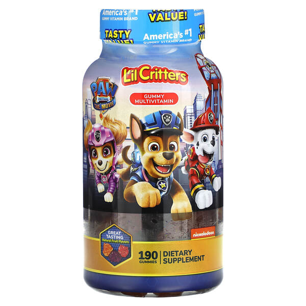 L'il Critters, Paw Patrol The Movie, Gummy Мультивитамин, байгалийн жимс, 190 чихэр