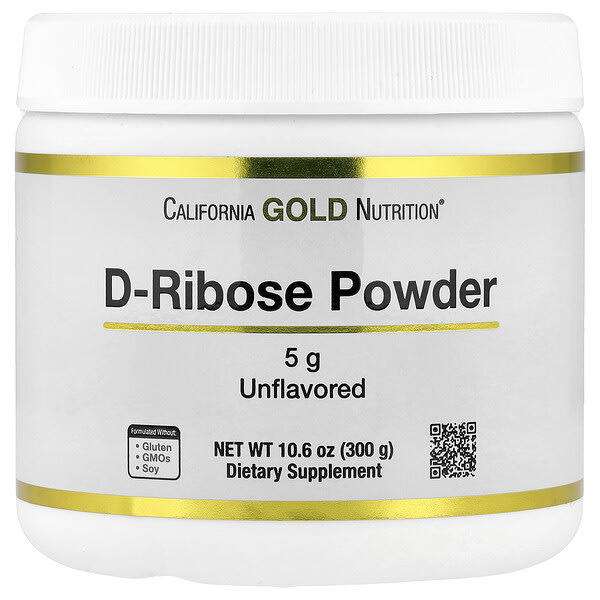 California Gold Nutrition, D-Ribose нунтаг, амтгүй, 10.6 oz (300 g)