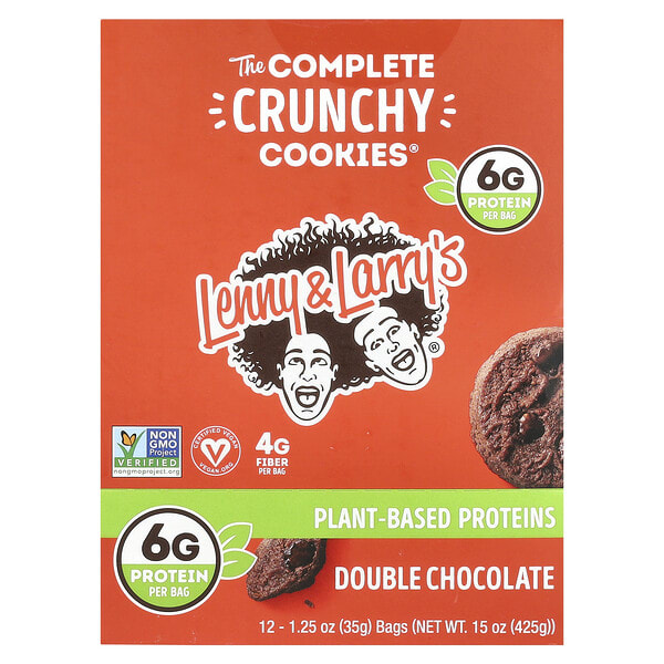 Lenny & Larry's, The Complete Crunchy Cookies®, Double Chocolate, 12 Bags, 1.25 oz (35 g) Each