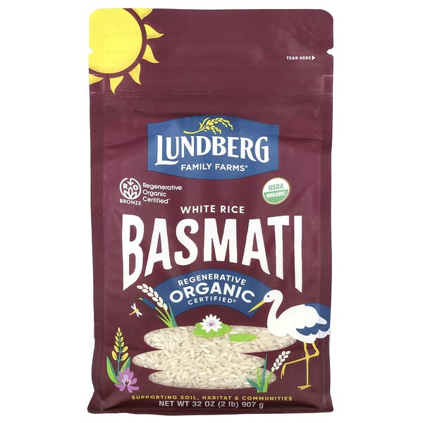 Lundberg, Organic White Rice, Basmati, 32 oz (907 g)