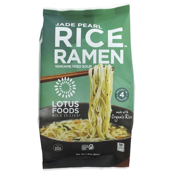 Lotus Foods, Jade Pearl Rice™ Ramen, Wakame Miso Soup, 2.8 oz (80 g)