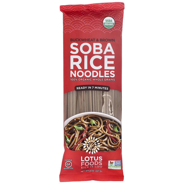 Lotus Foods, Buckwheat & Brown Soba Rice Noodles, 8 oz (227 g)