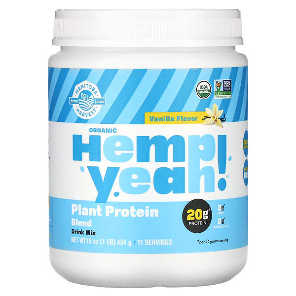 Manitoba Harvest, Organic Hemp Yeah!, Plant Protein Blend, Vanilla, 1 lb (454 g) (Discontinued Item)