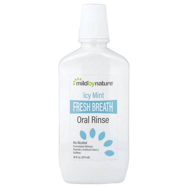 Mild By Nature, Fresh Breath Oral Rinse, No Alcohol, Icy Mint, 16 fl oz (473 ml)