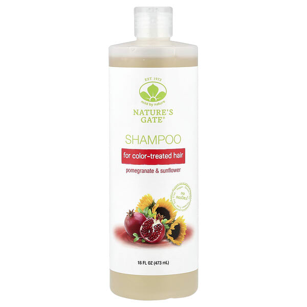 Mild By Nature, (Nature's Gate), Pomegranate & Sunflower Shampoo for Color-Treated Hair, 16 fl oz (473 ml)