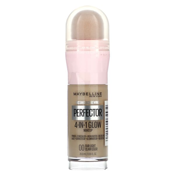 Maybelline, Instant Age Rewind, Perfector 4-in-1 Glow Makeup, 00 Fair-Light, 0.68 fl oz (20 ml) (Discontinued Item)