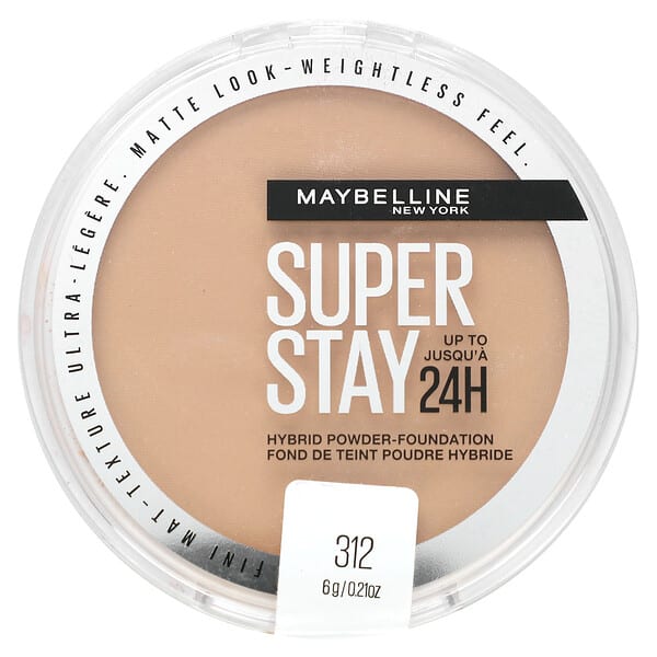 Maybelline, Super Stay, Hybrid Powder-Foundation, 312, 0.21 oz (6 g) (Discontinued Item)