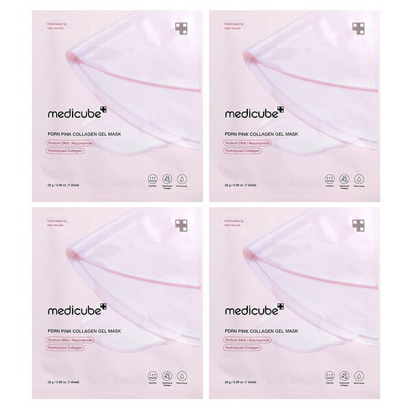 Medicube, PDRN Pink Collagen Gel Beauty Mask, 4 Sheets, 0.98 oz (28 g) Each
