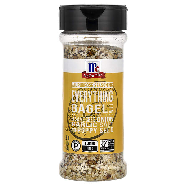 McCormick, All Purpose Seasoning, Everything Bagel with Sesame Seed, Onion, Garlic Salt and Poppy Seed, 4.8 oz (136 g)