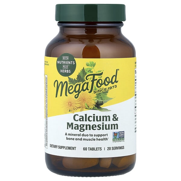 MegaFood, Кальци & Магни, 60 шахмал