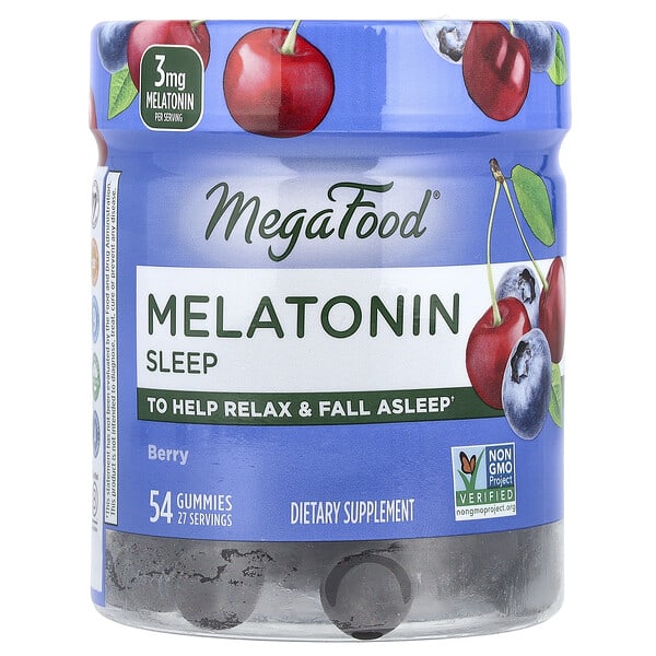MegaFood, Мелатонин, жимс, 54 чихэр