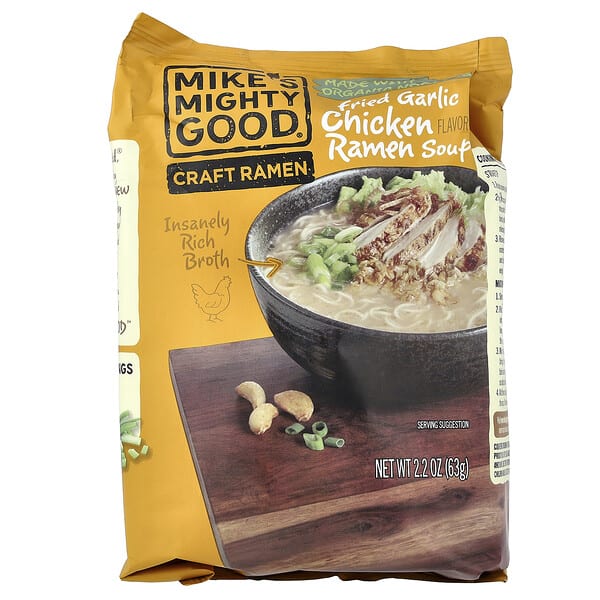 Mike's Mighty Good, Craft Ramen, Fried Garlic Chicken Ramen Soup, 2.2 oz (63 g)