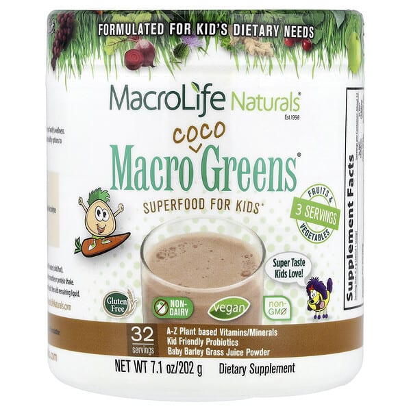 Macrolife Naturals, Macro Coco Greens®, Superfood For Kids, 7.1 oz (202 g)